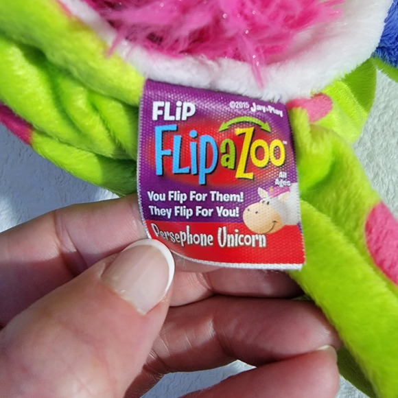 FlipAZoo Dragon and Unicorn-22"-Topsy Turvy-2 in 1 Plush soft animal Pillow - Picture 8 of 10